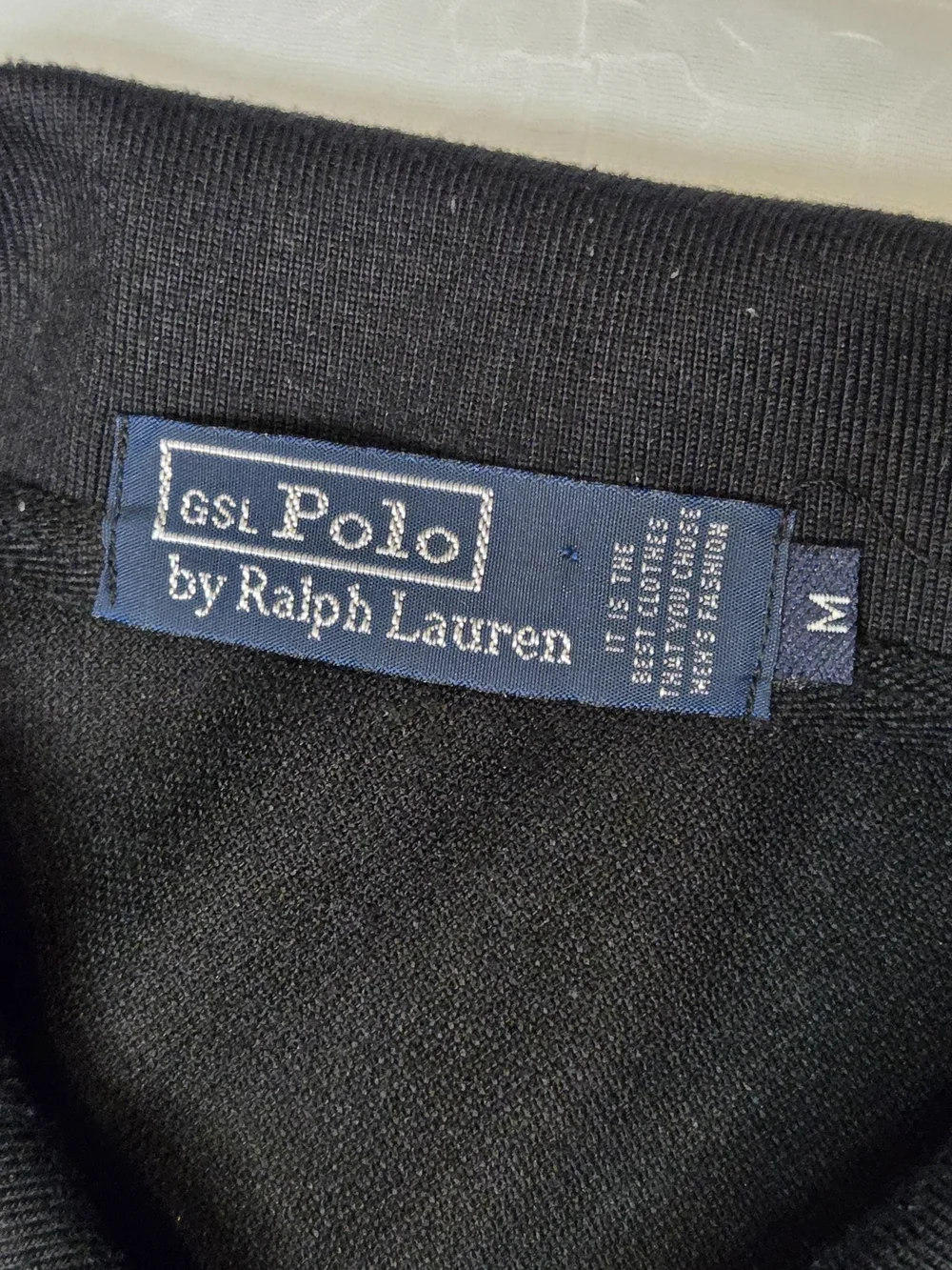 Vintage 90s GSL Polo Ralph Lauren Black Polo with Red Pony Embroidery Medium